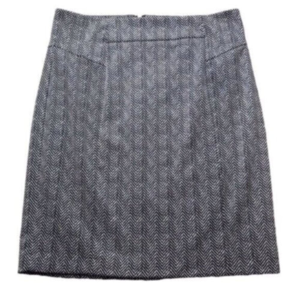 Michael Kors Black & White Herringbone Pencil Skirt Medium